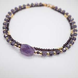 PREZIOSA - Necklace with amethyst and crystals