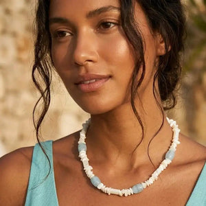ACQUAMARE - collana in madreperla e acquamarina - OE!