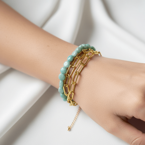 AMAZZONITE - Bracciale con pietre di amazzonite - OE!