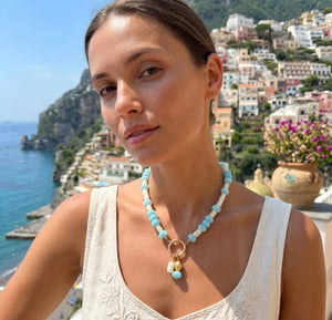 Aqualia collana artigianale agata e madreperla - OE!
