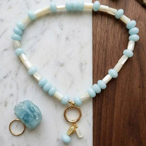 Aqualia collana artigianale agata e madreperla - OE!