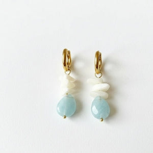 AQUAMARE - Cerchi in madreperla e acquamarina - OE!