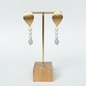 Aquamarine Pearl Elegance - orecchini - OE!