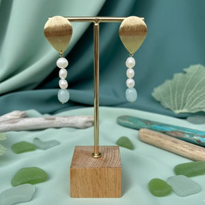 Aquamarine Pearl Elegance - orecchini - OE!