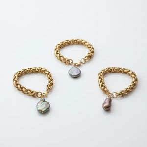 BAROCCHI - Bracciale Catena Grossa Oro 18K & Perla Barocca – Made in Italy Artigianale - OE!