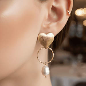 Battito di perla orecchini oro 18k e perla naturale