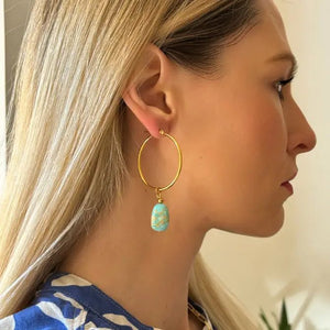 BLUE LAGOON - Orecchini a cerchio con diaspro blu - OE!