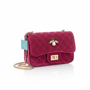 Borsa Velvet Crown - Velluto, Catena Oro & Spilla in Cristalli - artigianale Made in Italy - OE!