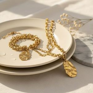 BRACCIALE A CATENA PLACCATO IN ORO 18K A STRATI - OE!