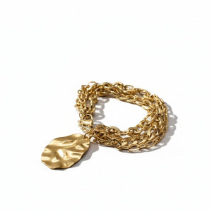 BRACCIALE A CATENA PLACCATO IN ORO 18K A STRATI - OE!