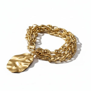BRACCIALE A CATENA PLACCATO IN ORO 18K A STRATI - OE!
