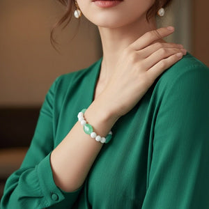 Capri Light – Bracciale in cristalli bianchi e crisoprasio - OE!