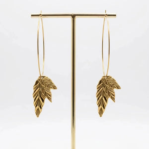 Cerchio d'autunno orecchini artigianali con pendente placcati oro 18k - OE!