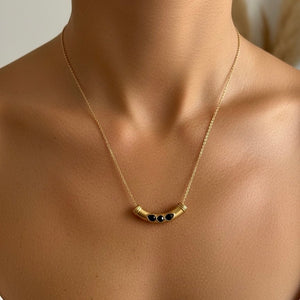 Collana con Barretta Centrale Placcata Oro 18K - OE!