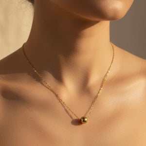 Collana in Acciaio Placcata Oro 18K con Pendente a Disco - OE!