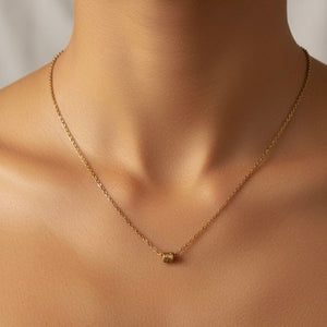 Collana in Acciaio Placcato Oro 18K con Pendente a Tubo - OE!