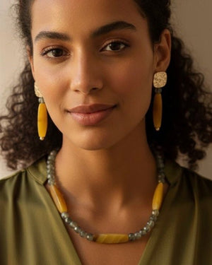 Collana in Agata e Quarzo Verde – Gioiello Artigianale Made in Italy - OE!