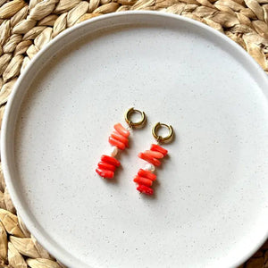 COSMOPOLITAN - cerchi con corallo bamboo rosso del Mar Rosso - OE!