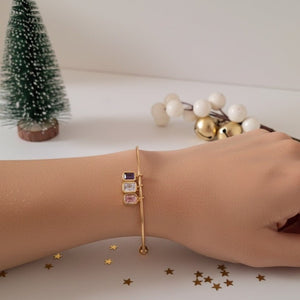 Crystals – bracciale rigido dorato - OE!