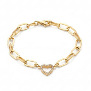Cuore di mamma bracciale artigianale placcato oro 18k made in Italy - OE!