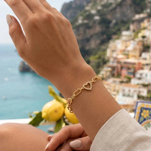 Cuore di mamma bracciale artigianale placcato oro 18k made in Italy - OE!
