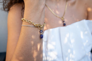 DUO PURPLE - Bracciale con ametista e cristalli - OE!