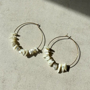 FRAMMENTI MARINI - Cerchi in madreperla bianca - OE!