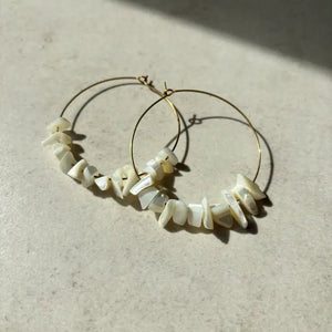 FRAMMENTI MARINI - Cerchi in madreperla bianca - OE!