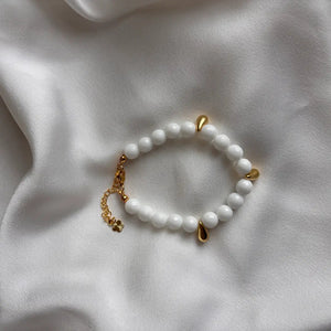 Furore White - Bracciale in cristalli bianchi e gocce dorate - OE!