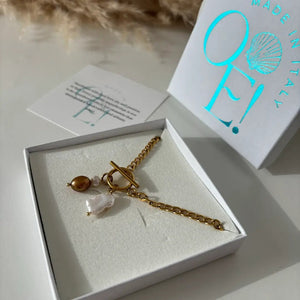 GENTILEZZA – Collana a catena dorata con perla - OE!