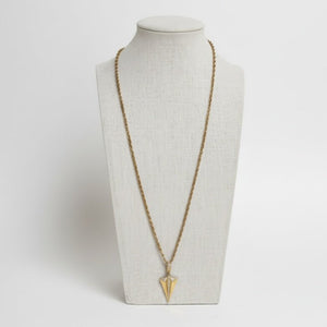 Golden Arrow - Collana 60cm in Acciaio Inox Placcato 18K con Zirconi - Gioiello Made in Italy per Natale - OE!