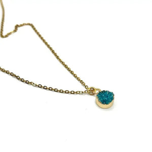 GREEN QUARTZ – collana in acciaio placcato oro 18K con quarzo naturale - OE!