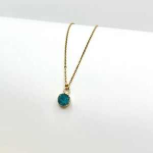 GREEN QUARTZ – collana in acciaio placcato oro 18K con quarzo naturale - OE!