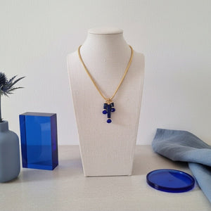 Lapisia Collana Lapis Blu, Acciaio Inossidabile Placcato Oro 18K - Catena Doppia tonda - OE!