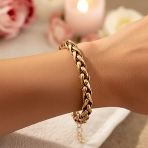 LEGAMI – BRACCIALE A CATENA PIATTA PLACCATO ORO 18K - OE!