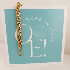 LEGAMI – BRACCIALE A CATENA PIATTA PLACCATO ORO 18K - OE!