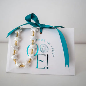 MEDITERRANEO - Collana girocollo con stella marina bianca in ceramica - OE!