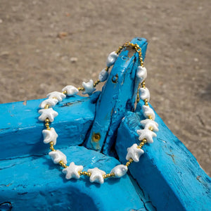 MEDITERRANEO - Collana girocollo con stella marina bianca in ceramica - OE!