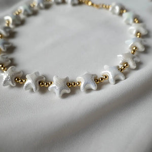 MEDITERRANEO - Collana girocollo con stella marina bianca in ceramica - OE!