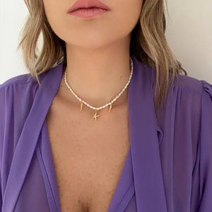 Mermaid's Lullaby – Collana con Perline Delicate & Tesori Marini Dorati - OE!