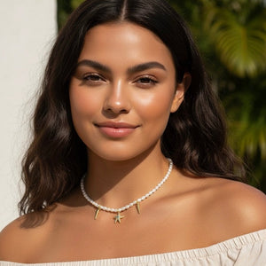 Mermaid's Lullaby – Collana con Perline Delicate & Tesori Marini Dorati - OE!