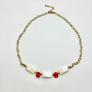 MOTHER OF PEARL – Collana in Madreperla e Corallo Bambù - OE!