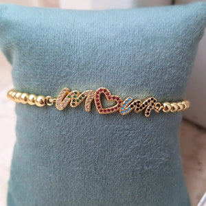 MUM bracciale placcato oro e zirconi made in italy