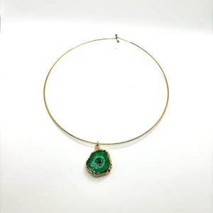 NATURA – collana rigida in acciaio inossidabile placcato oro 18K - OE!