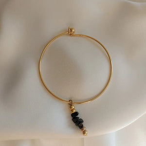 ONYX – BRACCIALE RIGIDO PLACCATO ORO 18K - OE!
