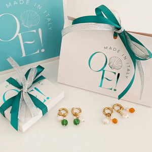 ORANGE CRYSTAL – CERCHI ORO CON PERLE - OE!