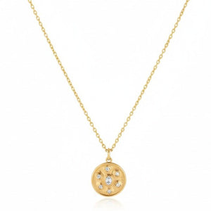 Orbis collana con catena inox 18K e ciondolo sfera zirconi