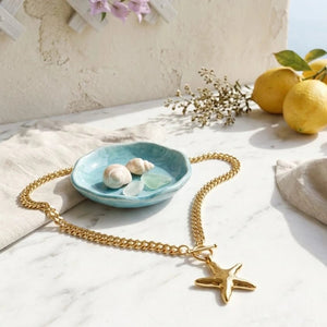 Oro di mare collana a catena con pendente a stella marina - OE!