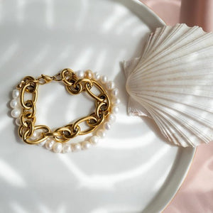 PERLE - BRACCIALE CON PERLE DI FIUME - OE!