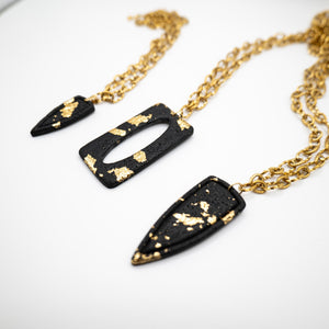 POMPEI - Collana lunga con ciondolo nero - OE!